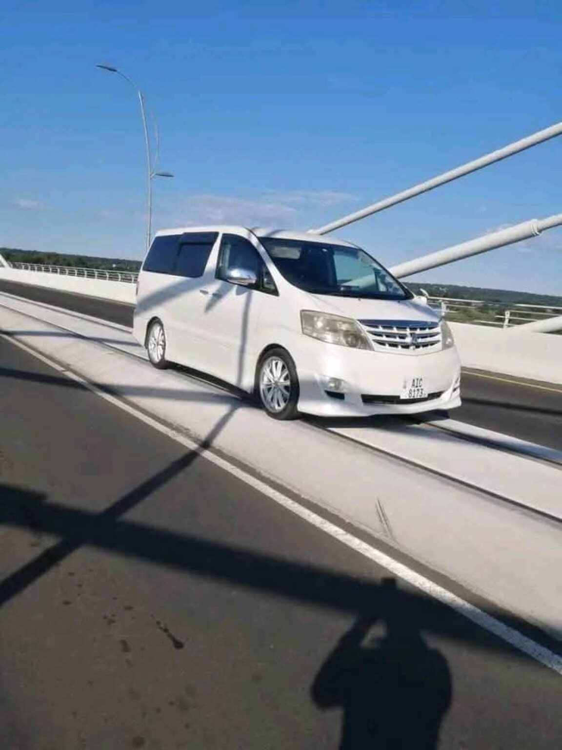 Passenger minibus in transit